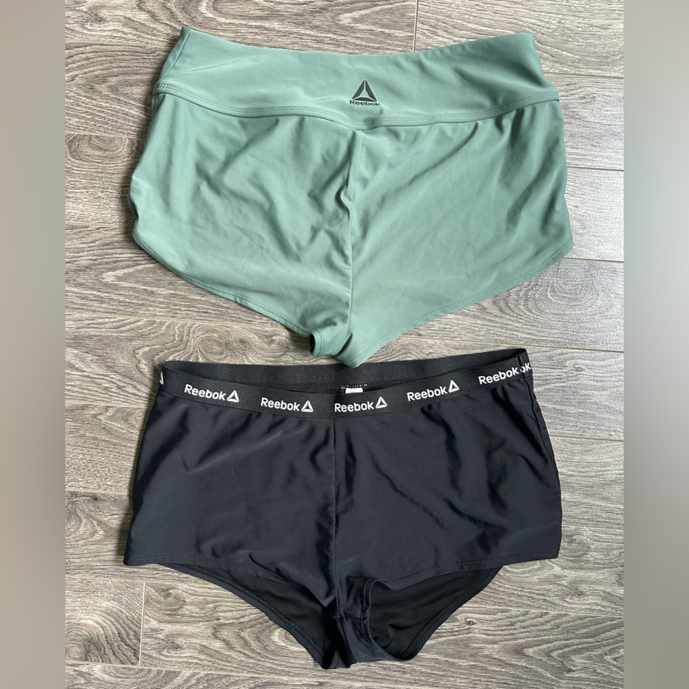 Reebok Black and Green Swim Bottoms